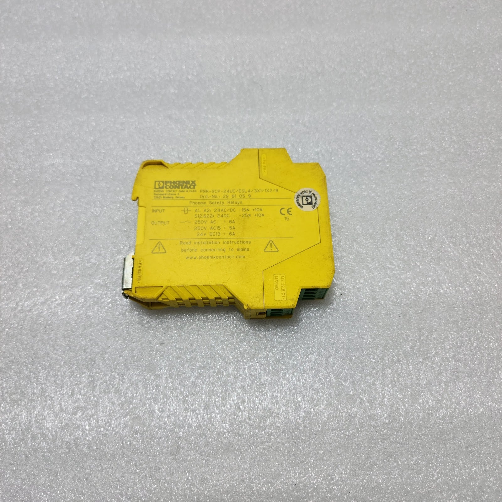 PHOENIX CONTACT PSR-SCP-24UC/ESL4/3X1/1X2/B SAFETY RELAY 2981059