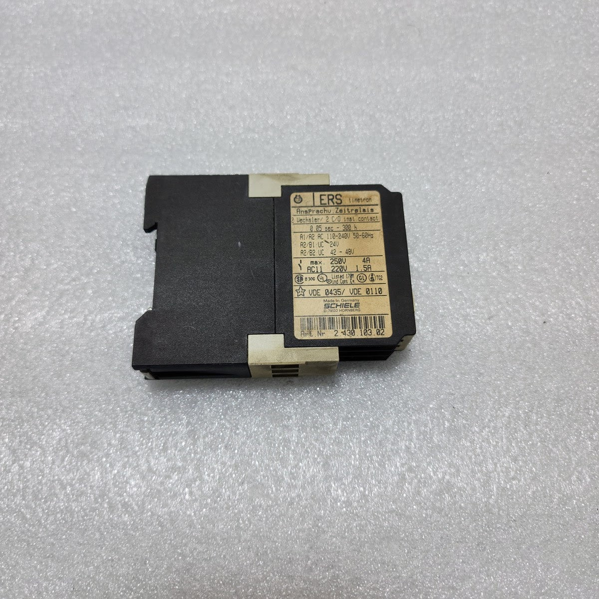 SCHIELE ERS TIMER RELAY 2.430.103.02 110-240VAC/24VAC-DC/42VAC-DC 243010302