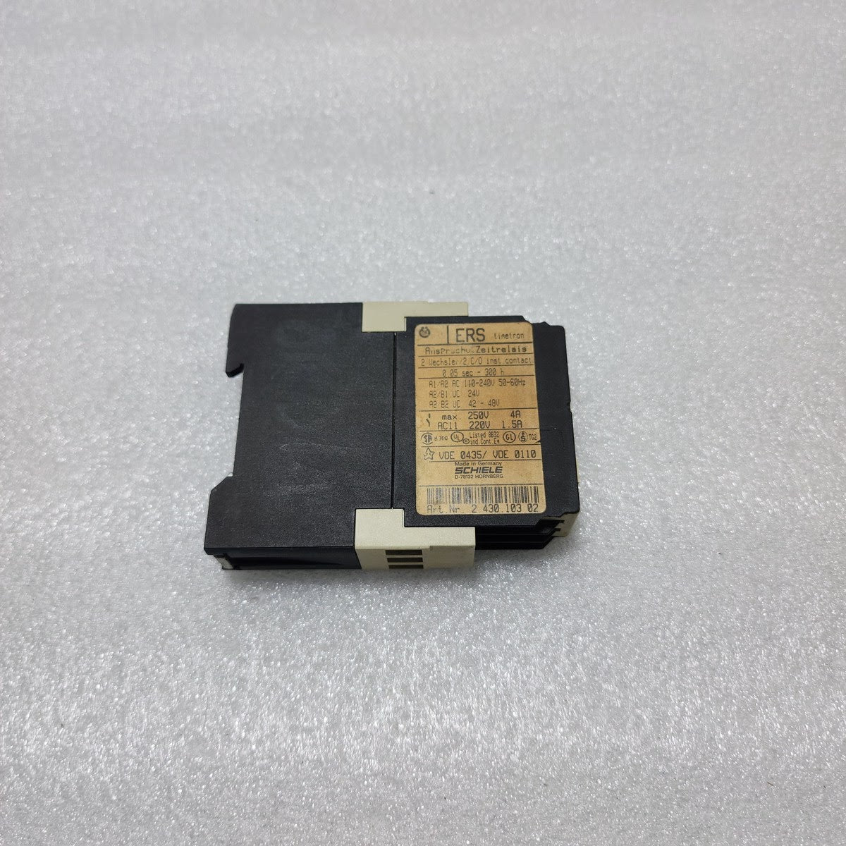 SCHIELE ERS TIMER RELAY 2.430.103.02 110-240VAC/24VAC-DC/42-48VAC
