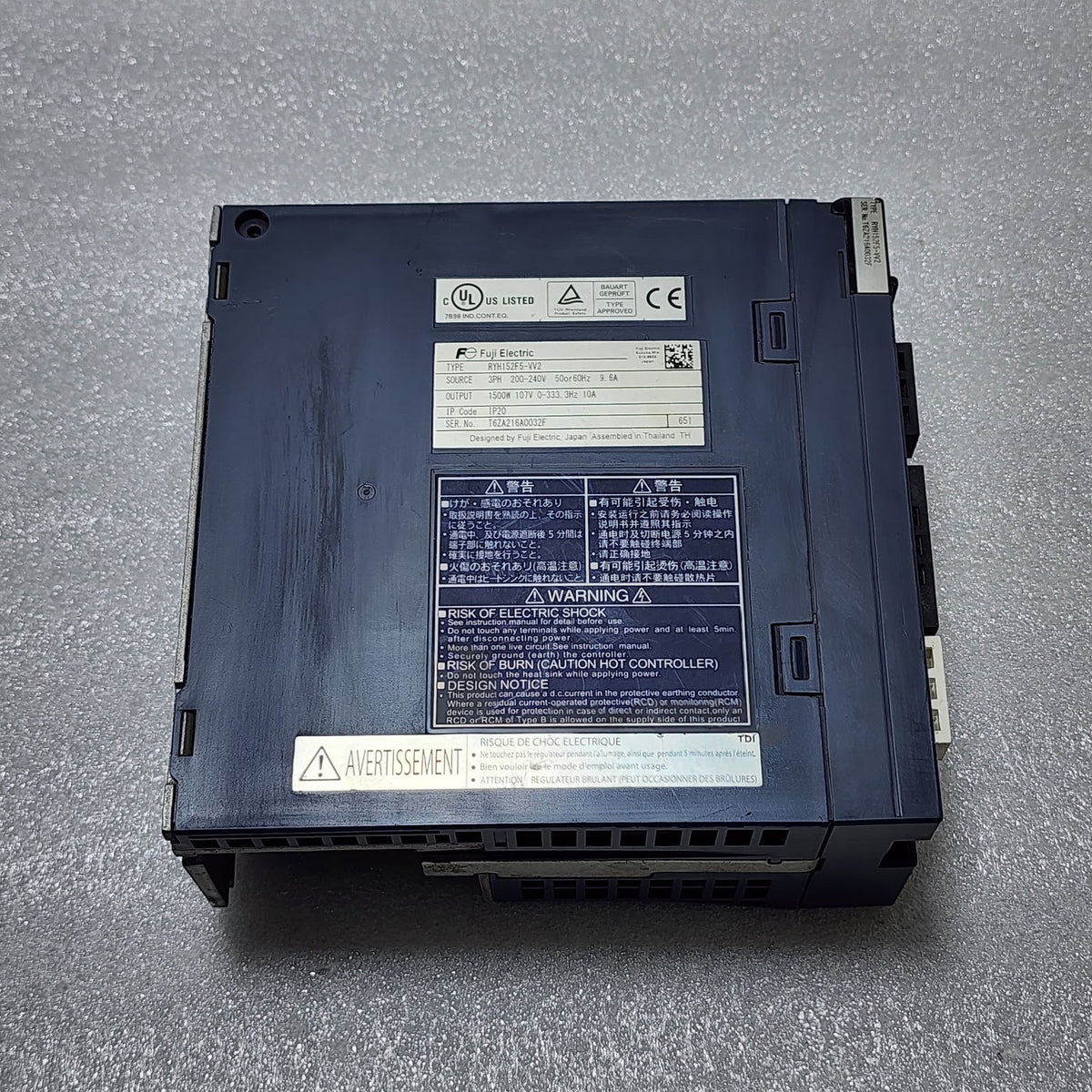 FUJI ELECTRIC RYH152F5-VV2 SERVO DRIVE 3PH 200-240V