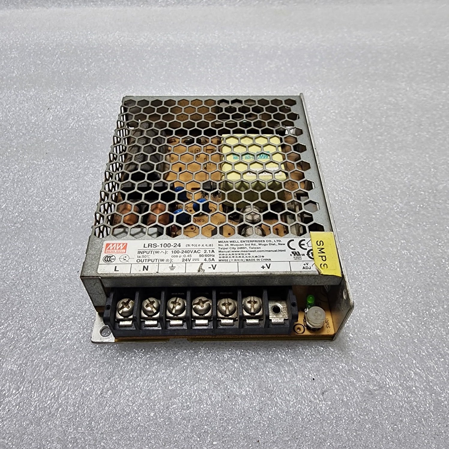 MEAN WELL LRS-100-24 AC-DC POWER SUPPLY 24VDC 4.5A