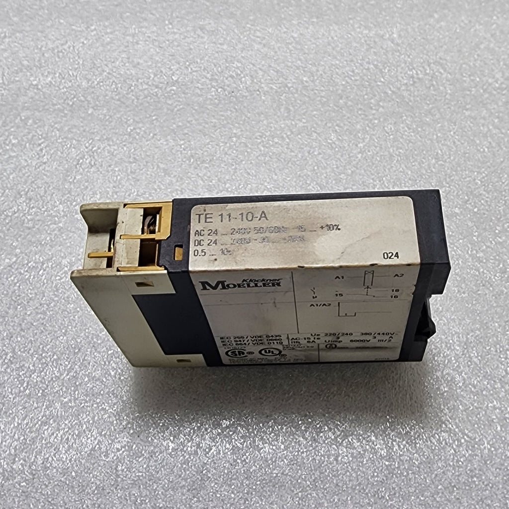 MOELLER TE 11-10-A TIMER RELAY 24-240VAC/DC 0.5-10S