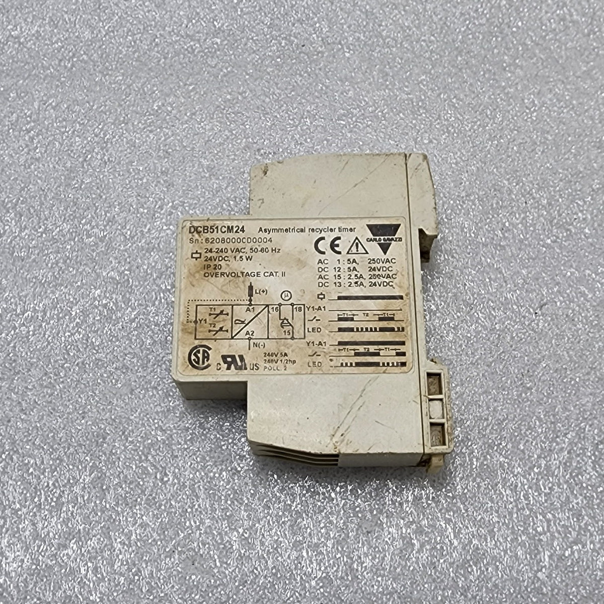 CARLO GAVAZZI DCB51CM24 ASYMMETRICAL RECYCLER TIMER  24-240VAC/24VDC