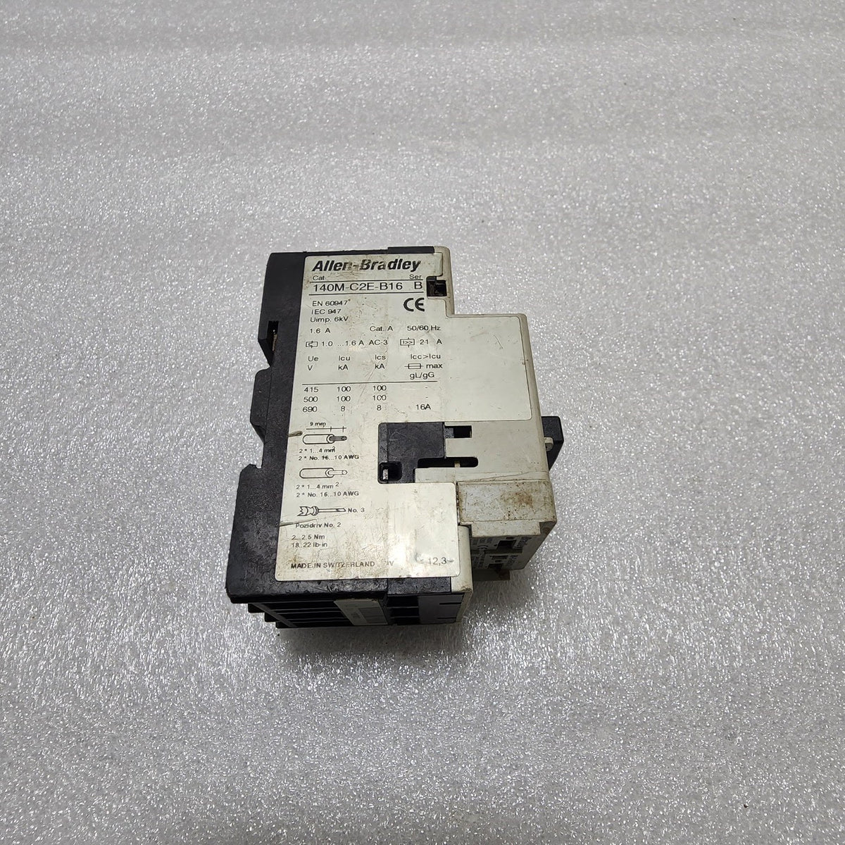 ALLEN BRADLEY CAT 140M-C2E-B16 SER B MOTOR CIRCUIT BREAKER