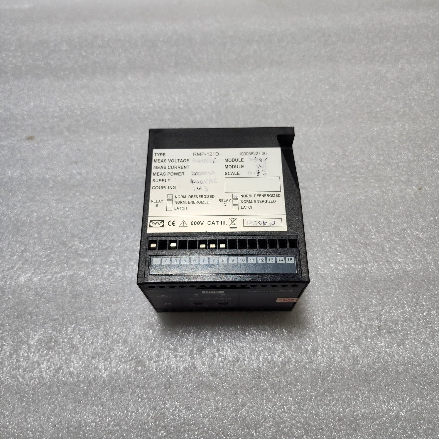 DEIF RMP-121D REVERSE POWER RELAY 100058227.30 440VAC