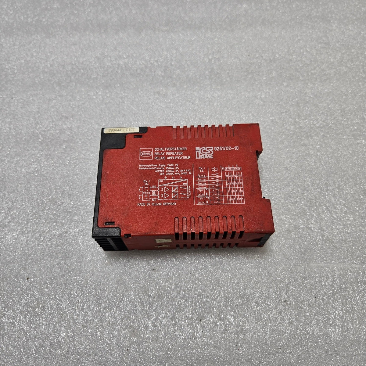 STAHL 9251/02-10 RELAY REPEATER 24VDC