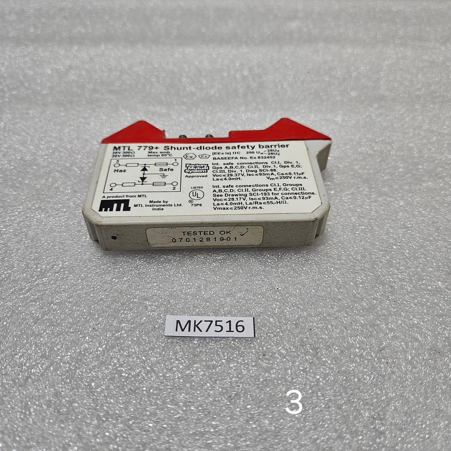 MEASURMENT TECHNOLOGY MTL 779+ SHUNT DIODE SAFETY BARRIER