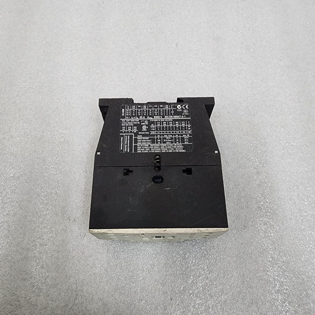 EATON DIL M17-10 3-POLE CONTACTOR XTCE018C10 24-27VDC