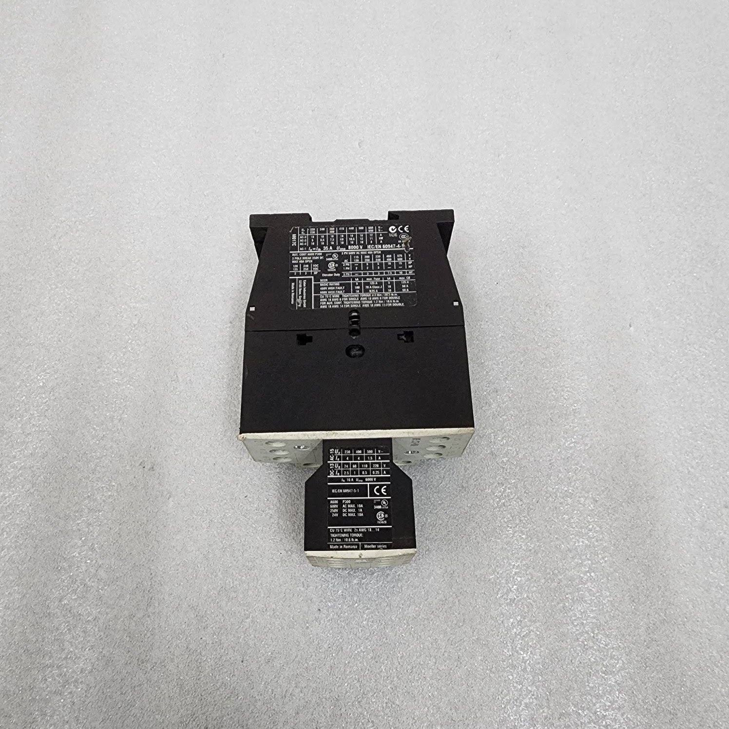 EATON DIL M17-10 3-POLE CONTACTOR XTCE018C10 24-27VDC XTCEXFAC22