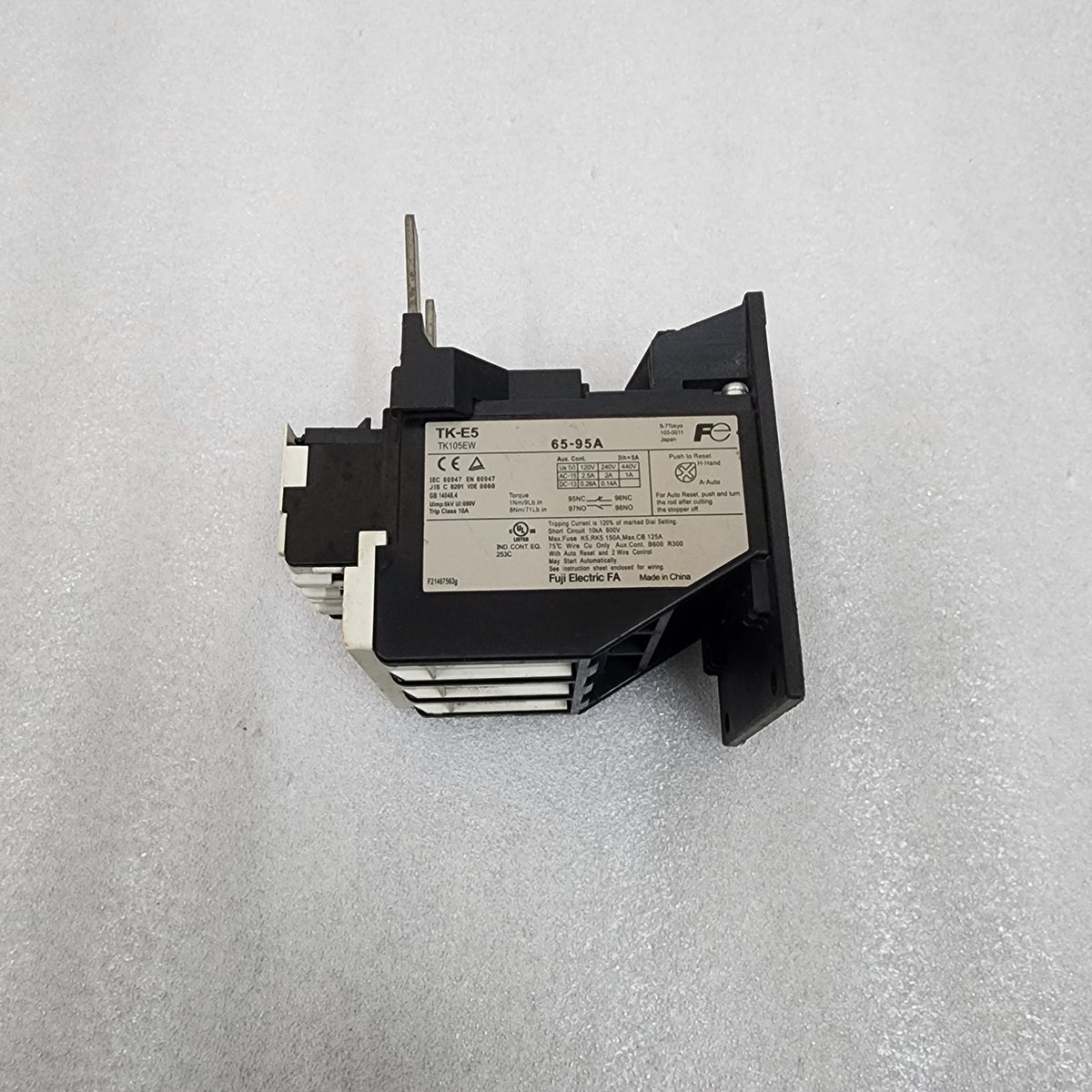 FUJI ELECTRIC TK-E5 OVERLOAD RELAY TK105EW 65-95A
