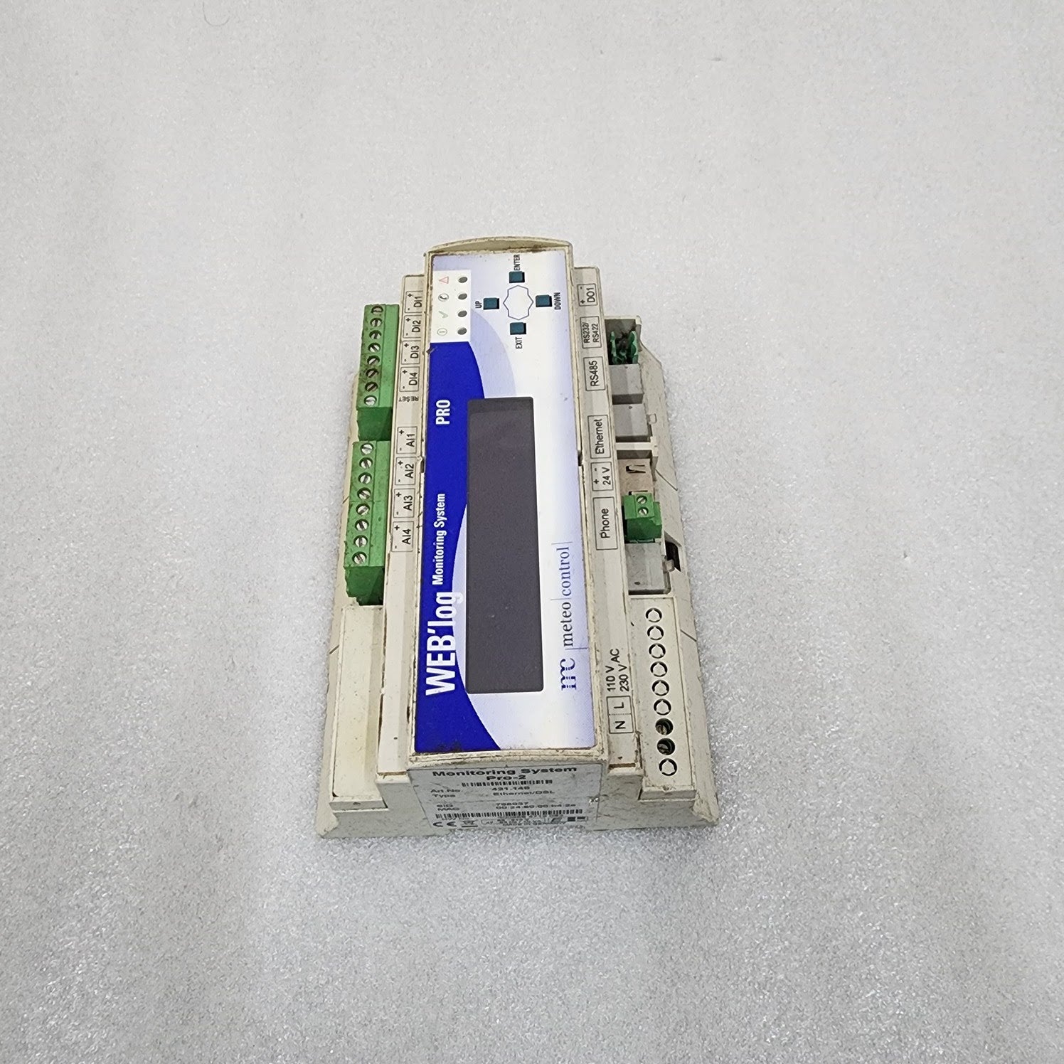 MATEO CONTROL WEBLOG PRO-2 MONITORING SYSTEM 421.148 ETHERNET/DSL 110-230V