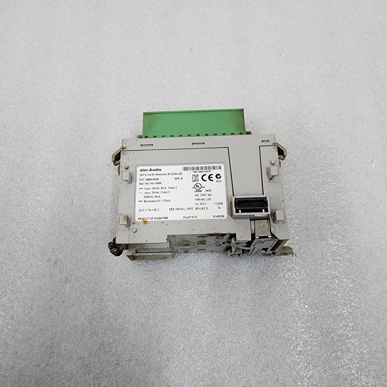ALLEN BRADLEY CAT 2085-IQ16 SER A 74699 (BODY BURNED) WORKING