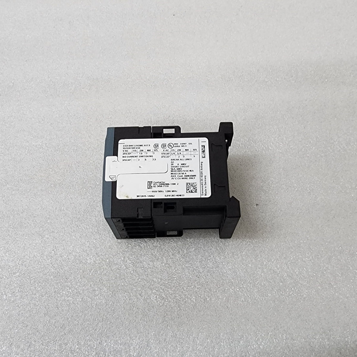 SIEMENS 3RT2015-1AK62 AC POWER CONTACTOR 110-120V