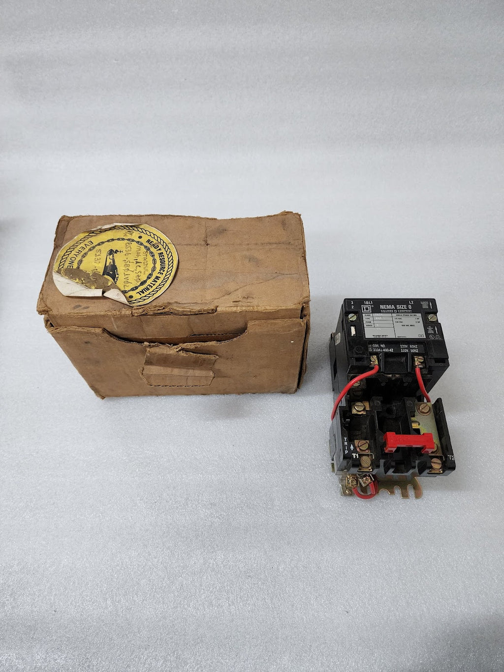 SQUARE D SB0-1 SER A MANUAL MOTOR STARTER COIL VOLTAGE 110-120V