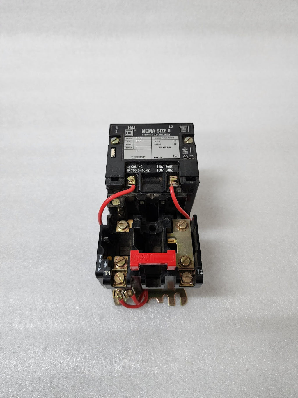 SQUARE D SB0-1 SER A MANUAL MOTOR STARTER COIL VOLTAGE 110-120V