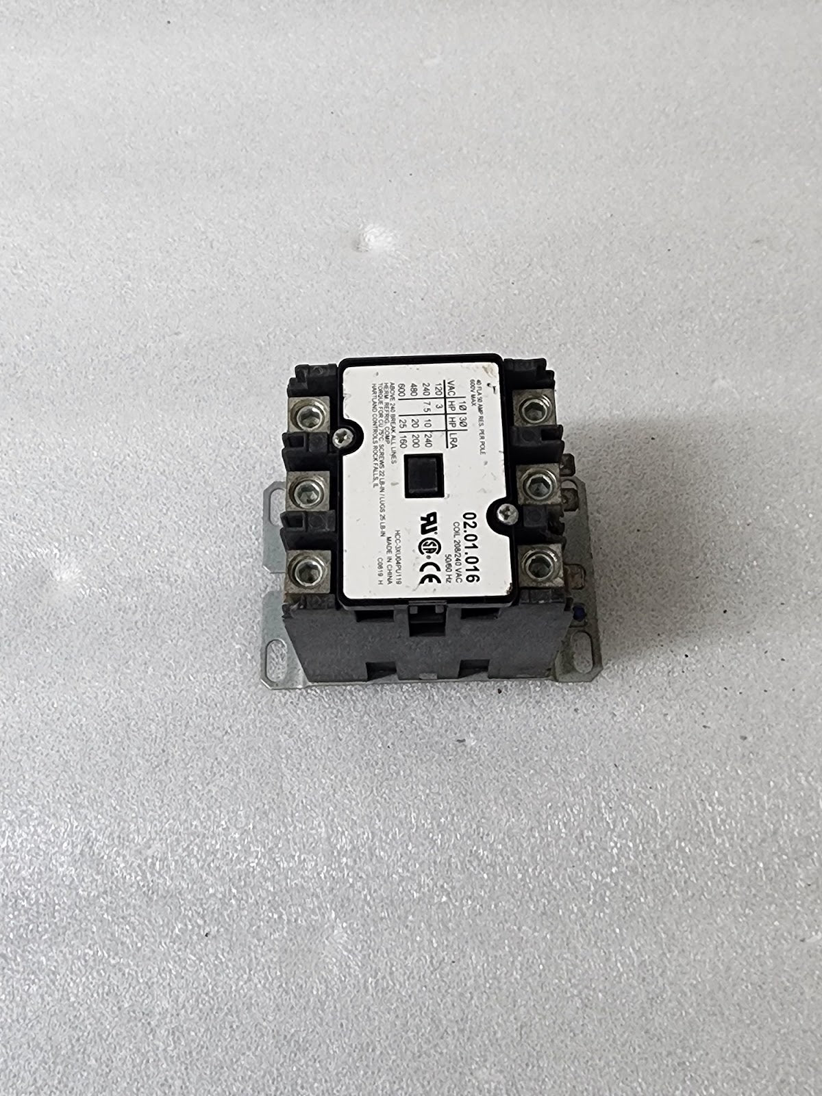 HARTLAND CONTROLS HCC-3XU04PU119 MAGNETIC CONTACTOR 50A 208/240V 02.01.016