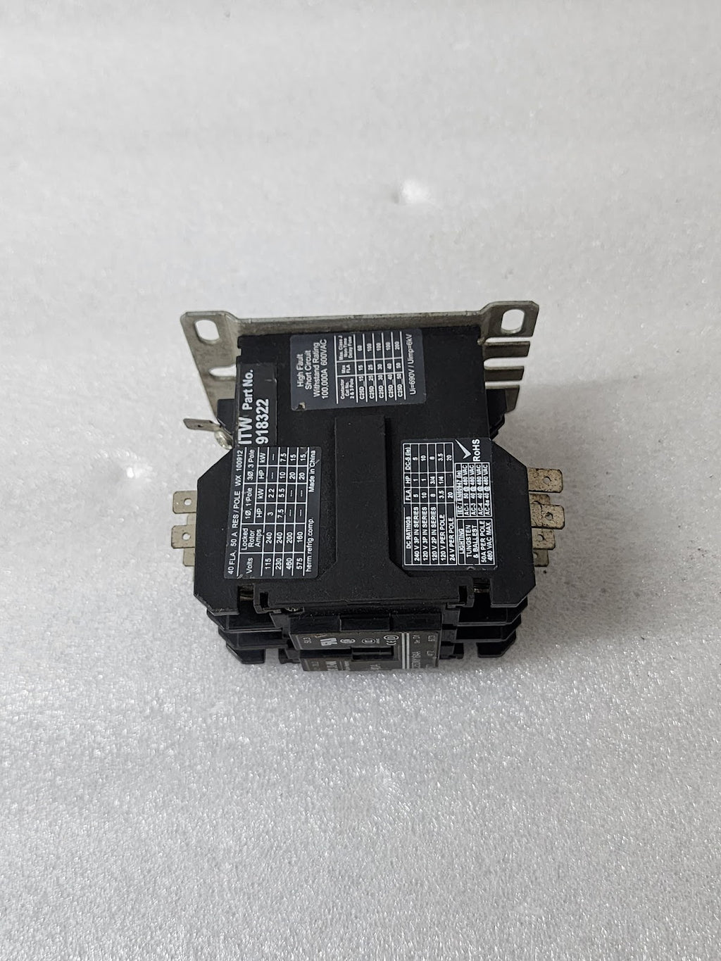 EATON C25DNY164A 3-POLE MAGNETIC CONTACTOR 40A COIL VOLTAGE  110-120V
