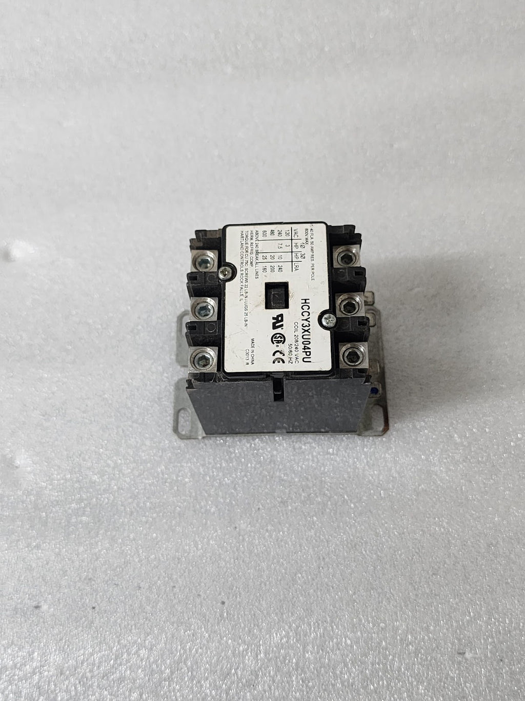 HARTLAND CONTROLS HCCY3XU04PU 3-POLE CONTACTOR 50A COIL VOLTAGE 208/240V