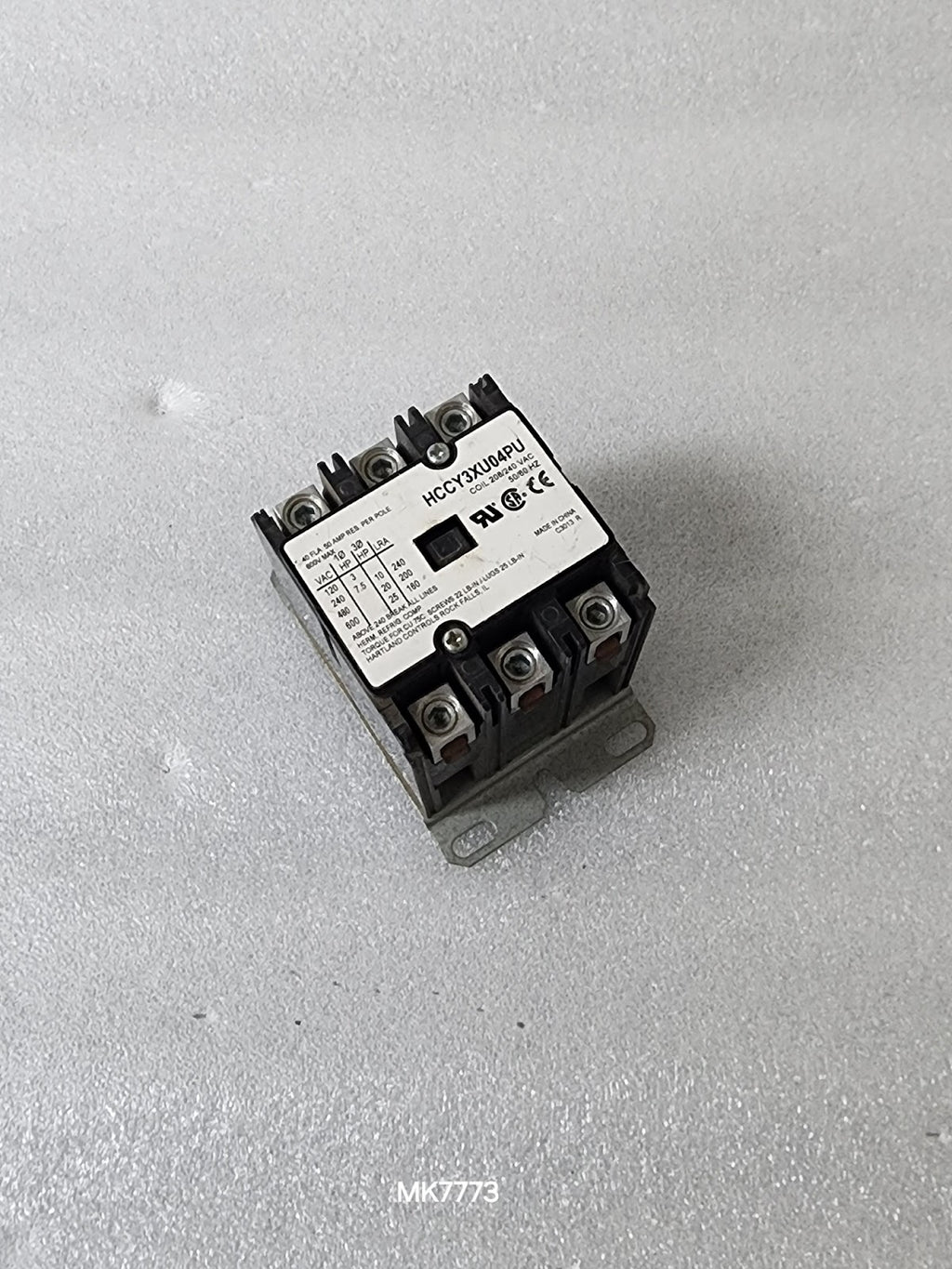 HARTLAND CONTROLS HCCY3XU04PU 3-POLE CONTACTOR 50A COIL VOLTAGE 208/240V