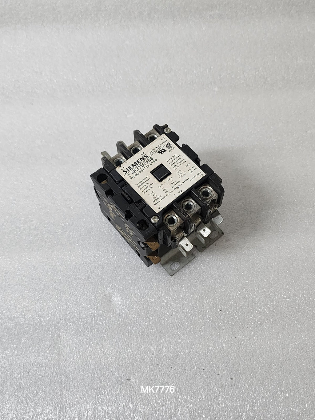 SIEMENS 42CF35AFANS MAGNETIC CONTACTOR 00-087713-018-2 COIL VOLTAGE 110-120V