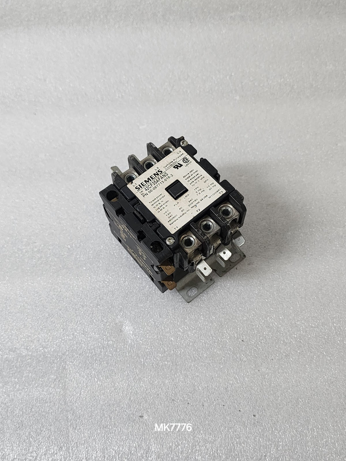 SIEMENS 42CF35AFANS MAGNETIC CONTACTOR 00-087713-018-2 COIL VOLTAGE 110-120V