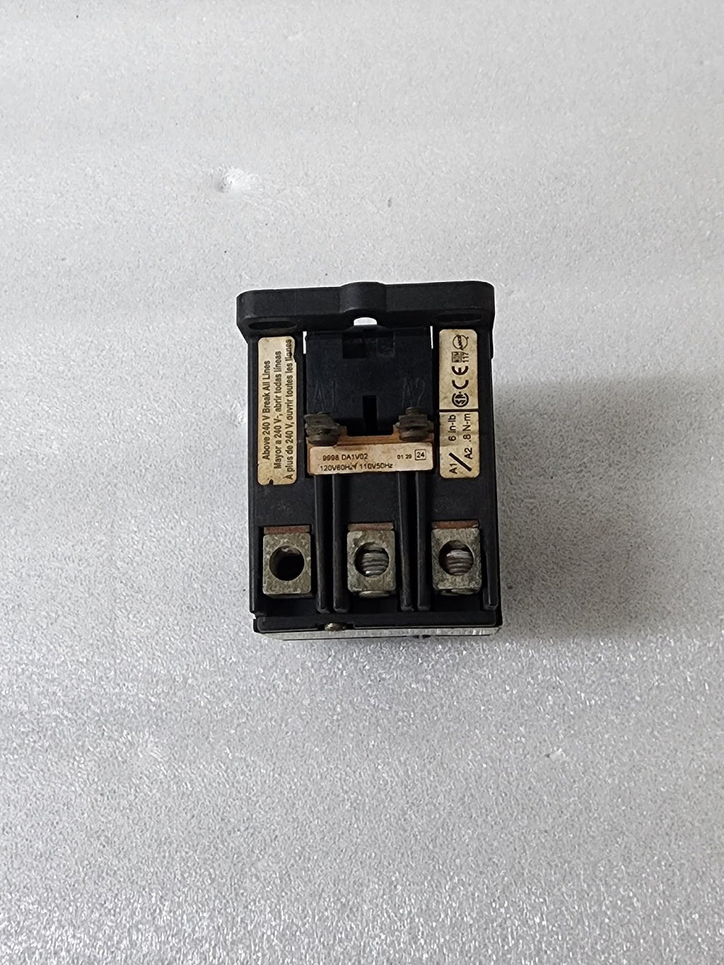 SQUARE D 8910DPA43 3-POLE CONTACTOR 40A COIL VOLTAGE 110-120V