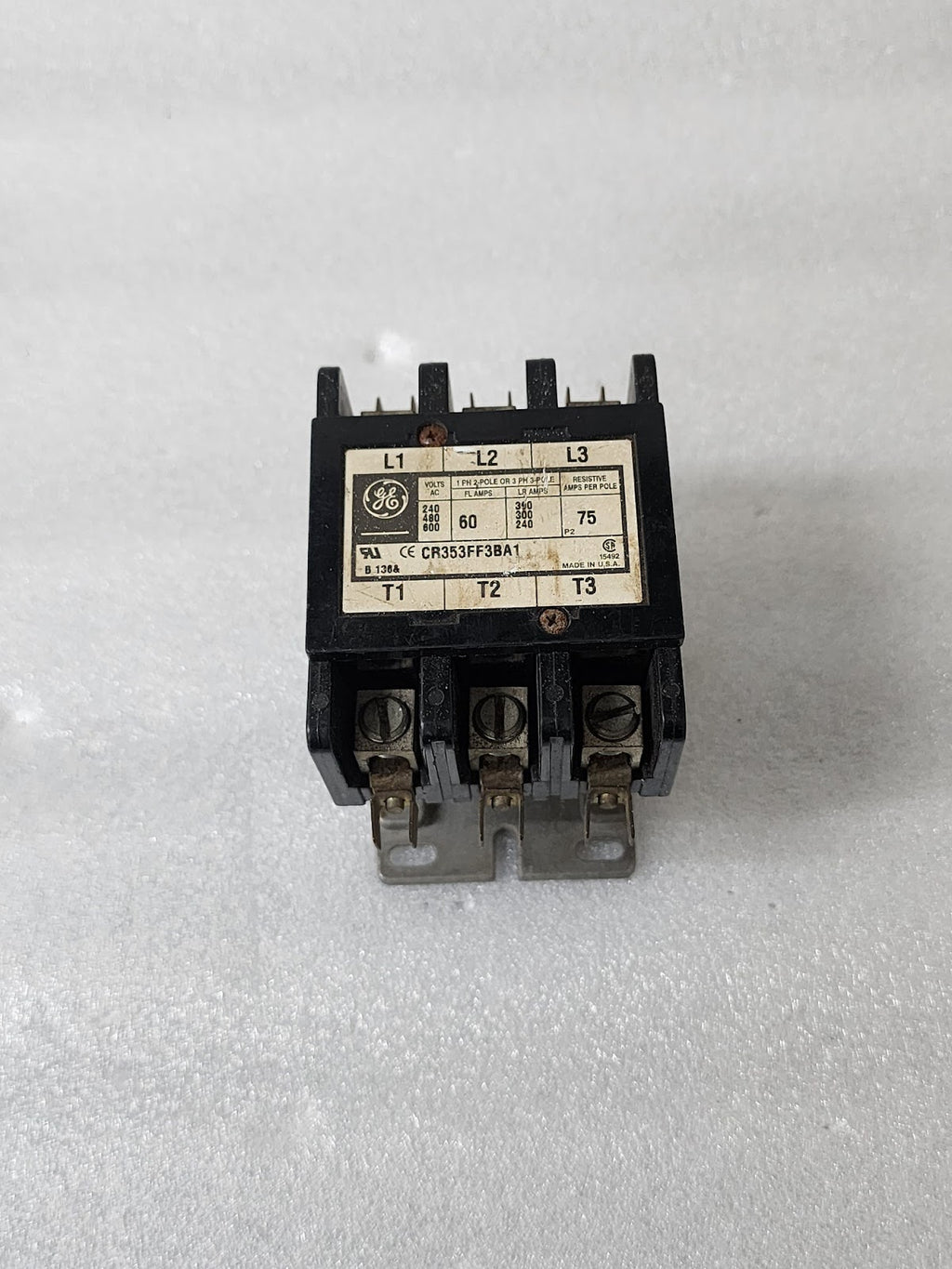 GENERAL ELECTRIC CR353FF3BA1 MAGNETIC CONTACTOR 60A COIL VOLTAGE 110-120V