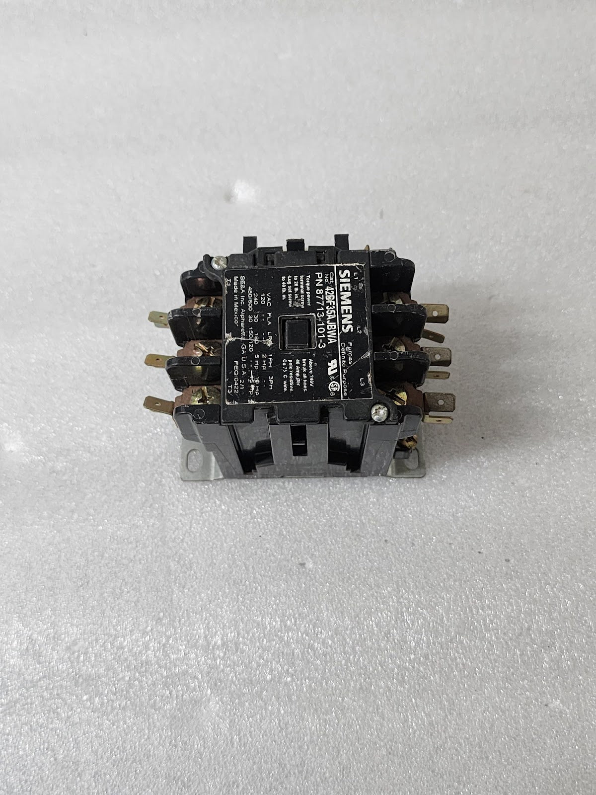 SIEMENS 42BF35AJBWA DEFINITE PURPOSE CONTACTOR 87713-101-3 COIL VOLTAGE 24V