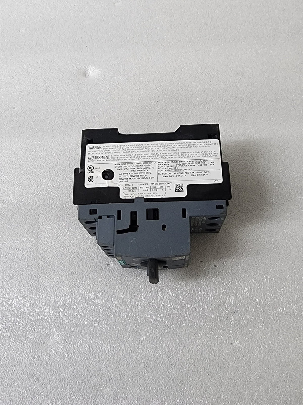 SIEMENS 3RV2011-1FA10 CIRCUIT BREAKER FOR MOTOR PROTECTION