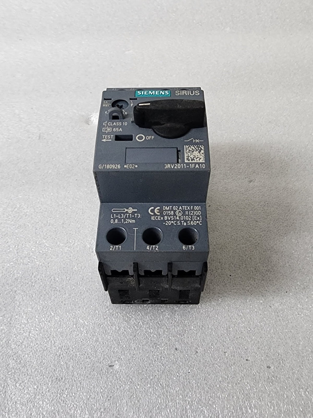 SIEMENS 3RV2011-1FA10 CIRCUIT BREAKER FOR MOTOR PROTECTION
