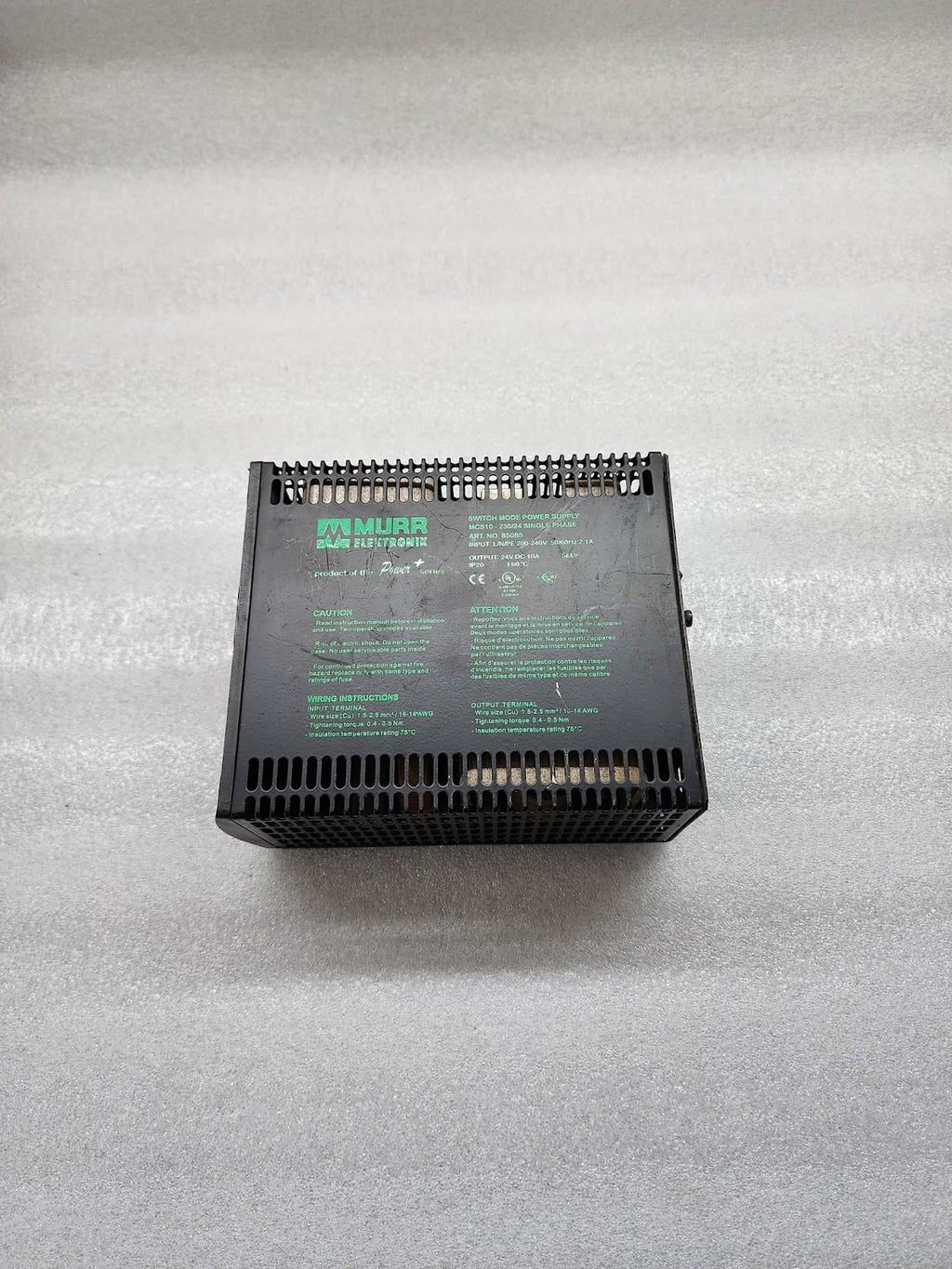 MURR ELEKTRONIK MCS10-230/24 SWITCH MODE POWER SUPPLY 85085