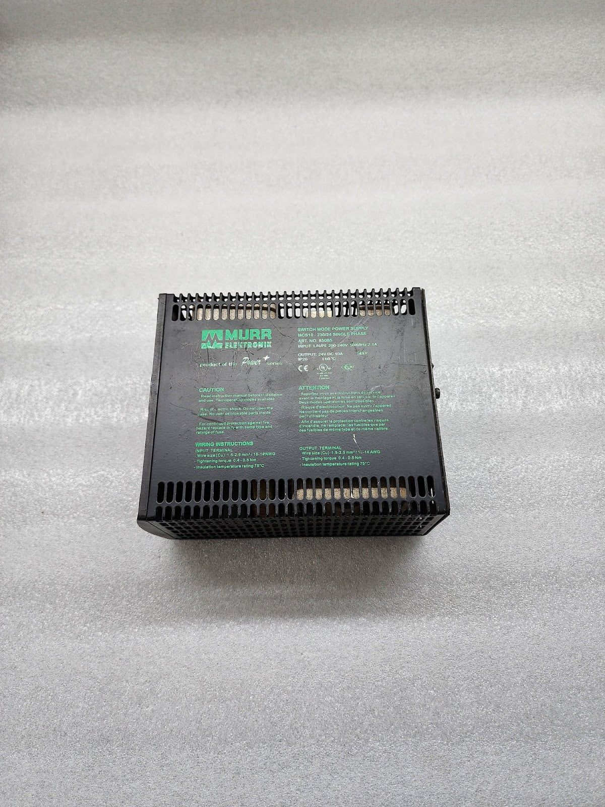 MURR ELEKTRONIK MCS10-230/24 SWITCH MODE POWER SUPPLY 85085