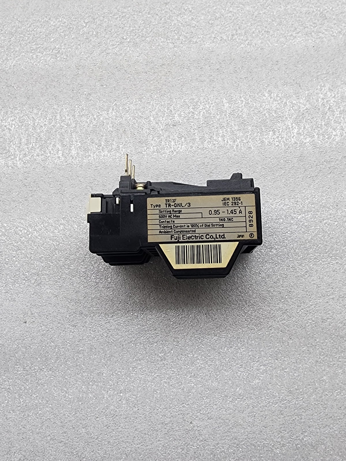 FUJI ELECTRIC TR-0NL/3 OVERLOAD RELAY 0.95-1.45A