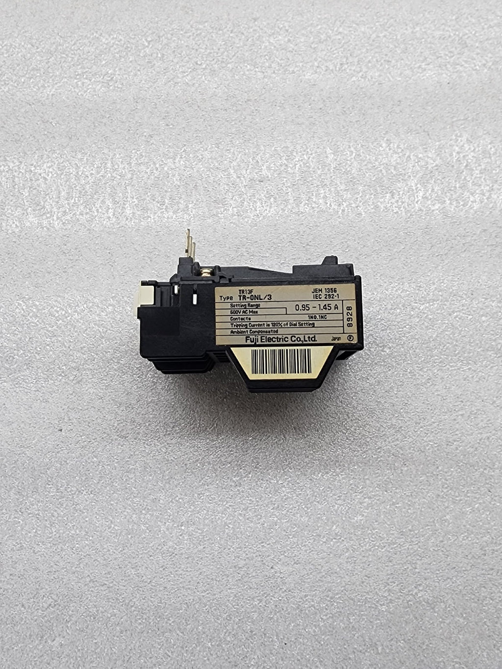 FUJI ELECTRIC TR-0NL/3 THERMAL OVERLOAD RELAY 0.95-1.45A