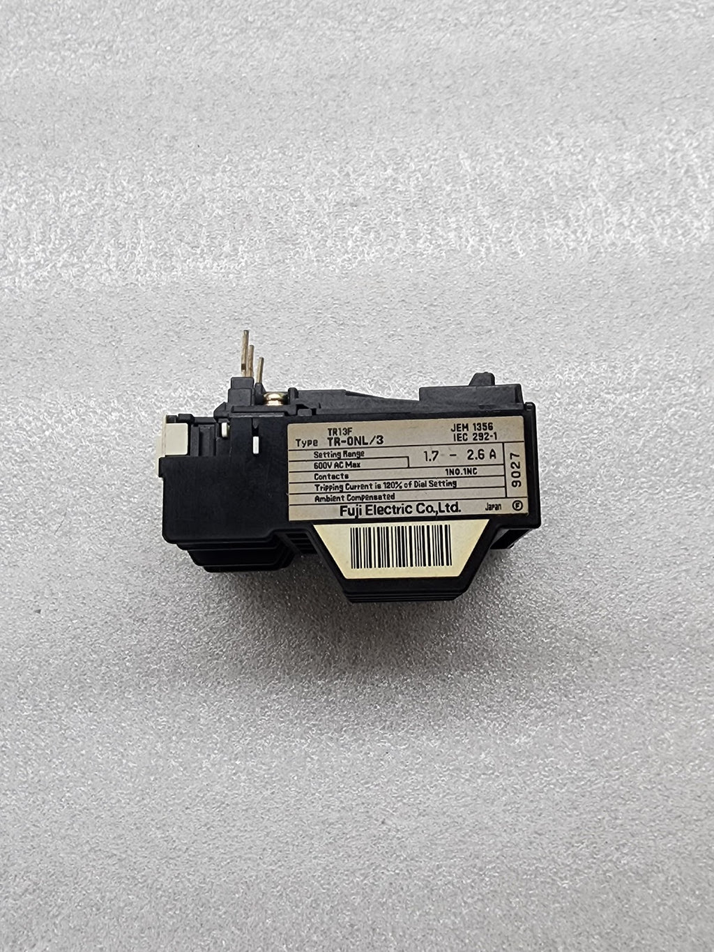 FUJI ELECTRIC TR-0NL/3 OVERLOAD RELAY 1.7-2.6A