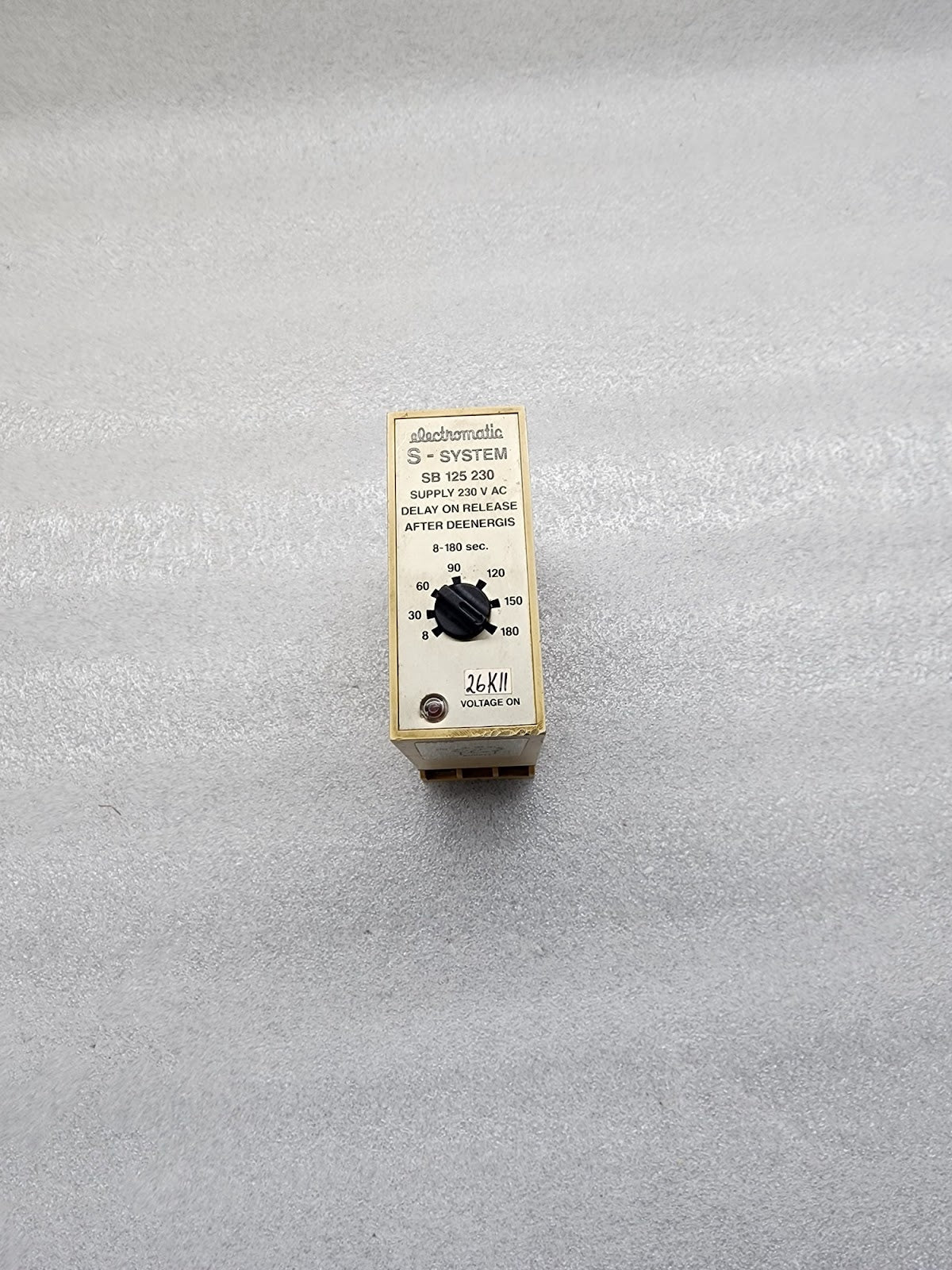 ELECTROMATIC SB125230 DELAY ON RELEASE AFTER DEENERGIS 230V