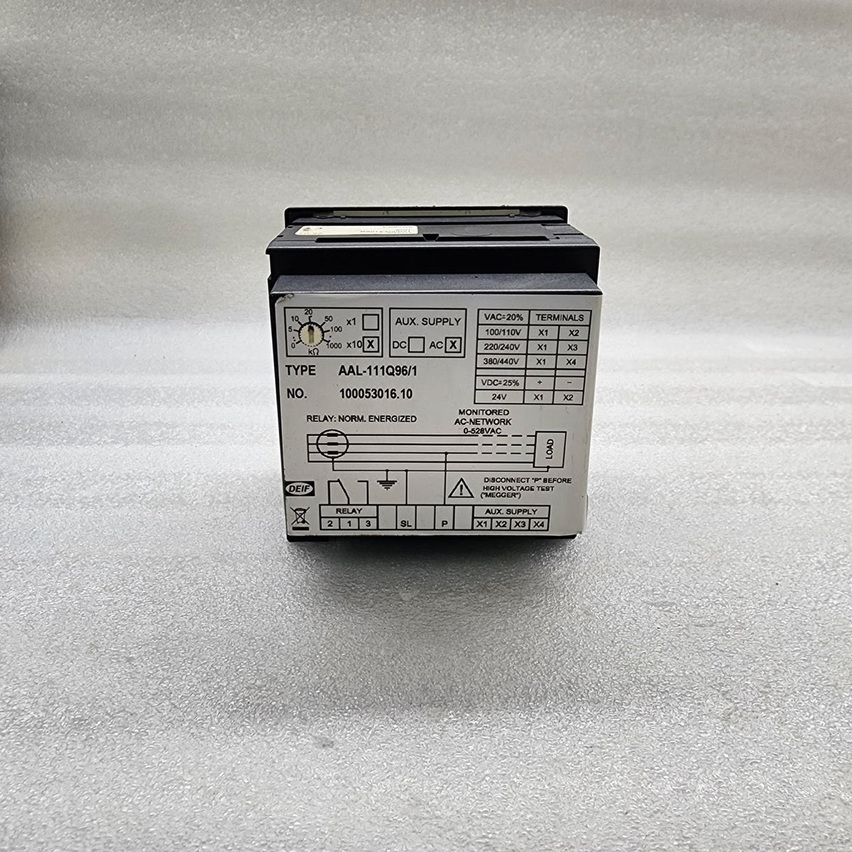 DEIF AAL-111Q96/1 AC NETWORK INSULATION MONITOR 100-440V 100053016.10