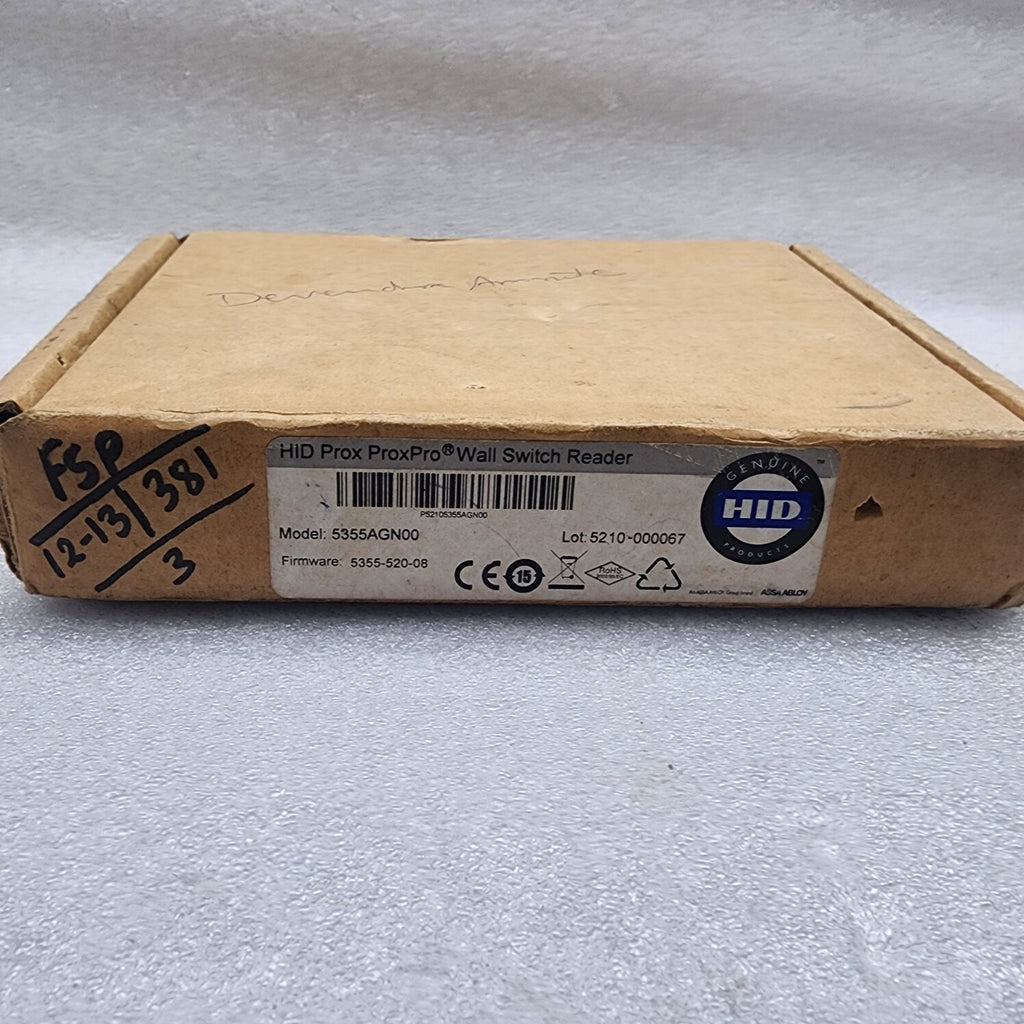 HID PROX 5355AGN00 WALL SWITCH READER 5355-300-01 FW 5355-520-08