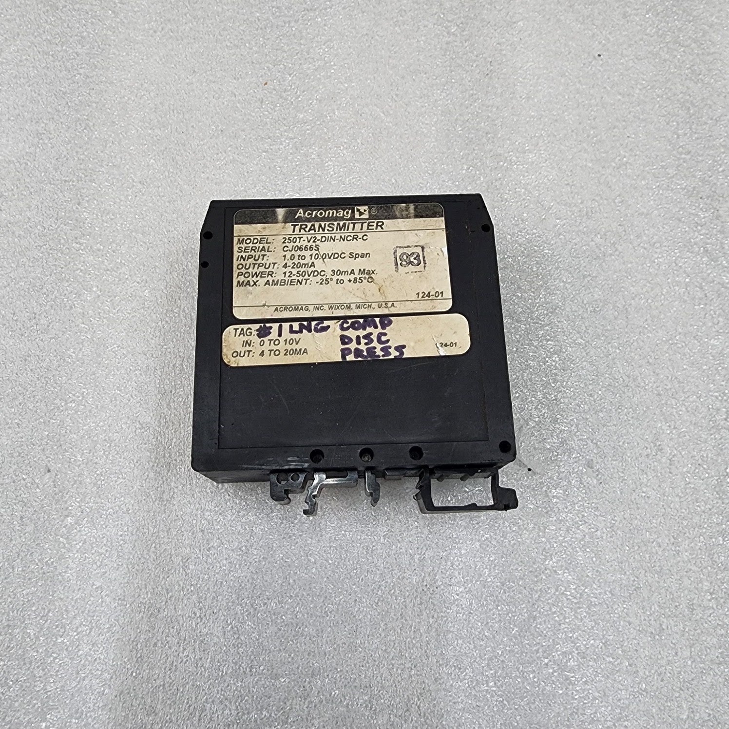 ACROMAG 250T-V2-DIN-NCR-C TRANSMITTER 12-50VDC