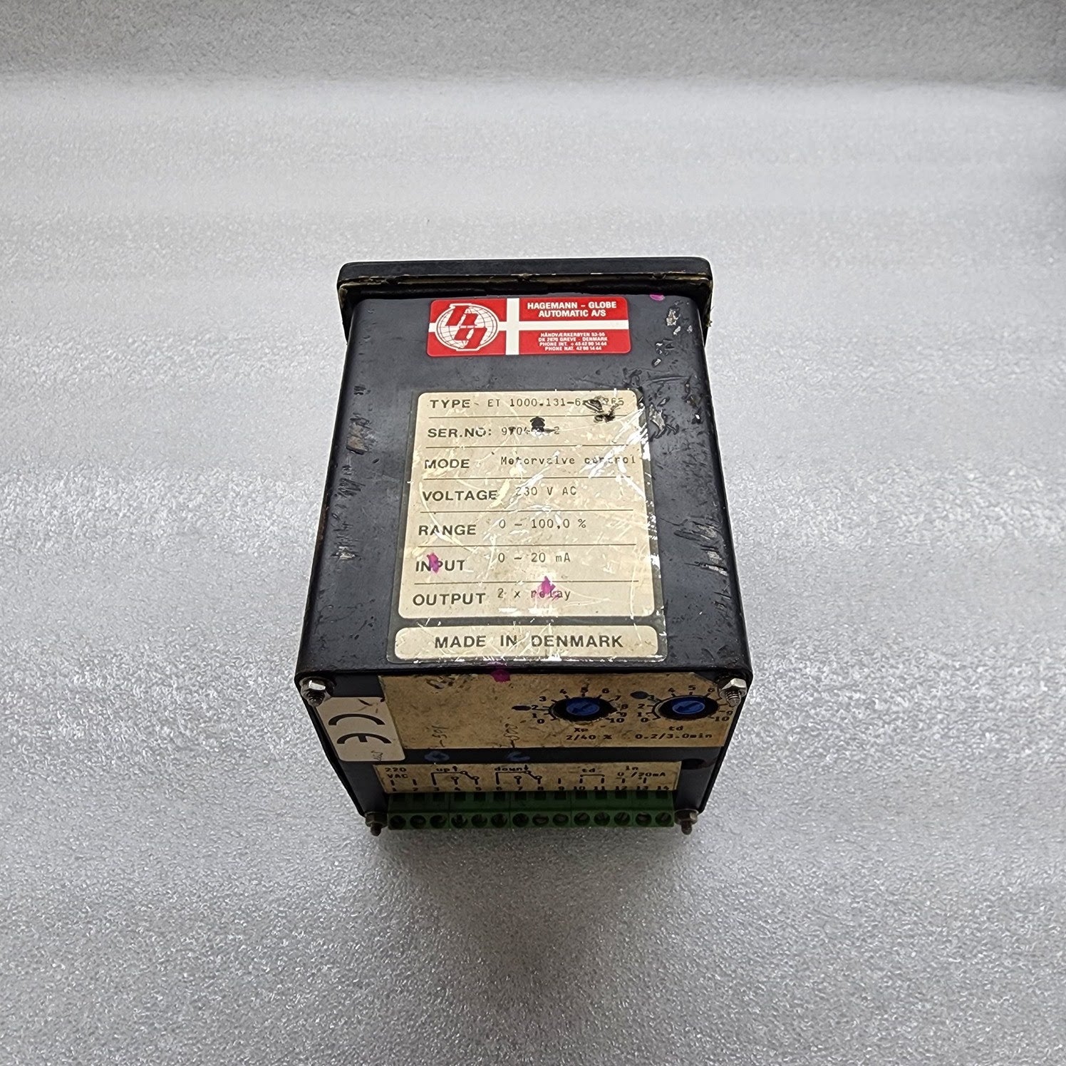 HAGEMANN GLOBE AUTOMATIC ET 1000.131-6  MOTORVALVE CONTROL 230V