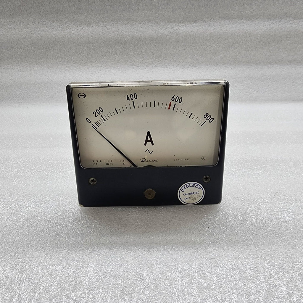 DAIICHI LSK-12 AMMETER 0-800A CT RATIO 800/5A