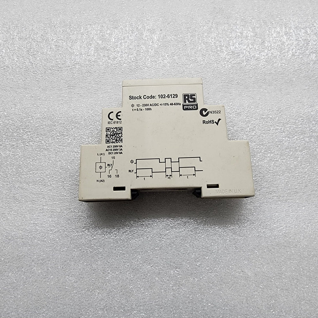 RS PRO 102-6129 TIME DELAY RELAY 12-230VAC/DC