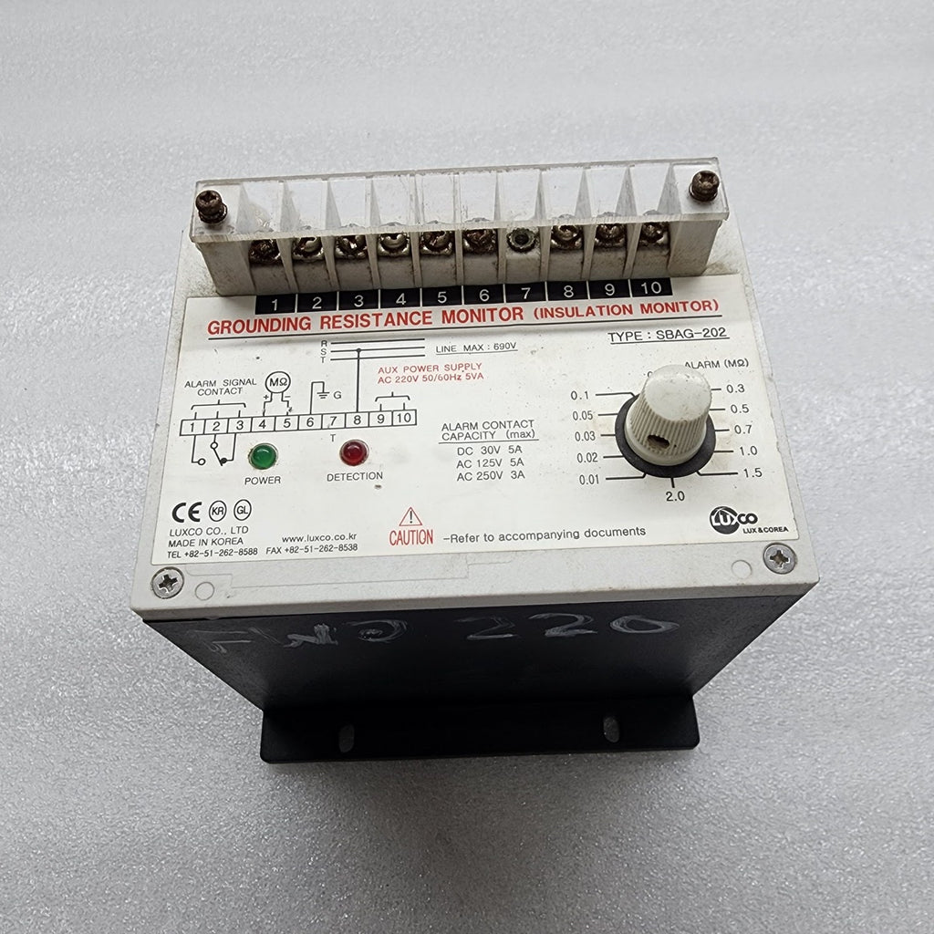 LUXCO SBAG-202 INSULATION MONITOR 220V