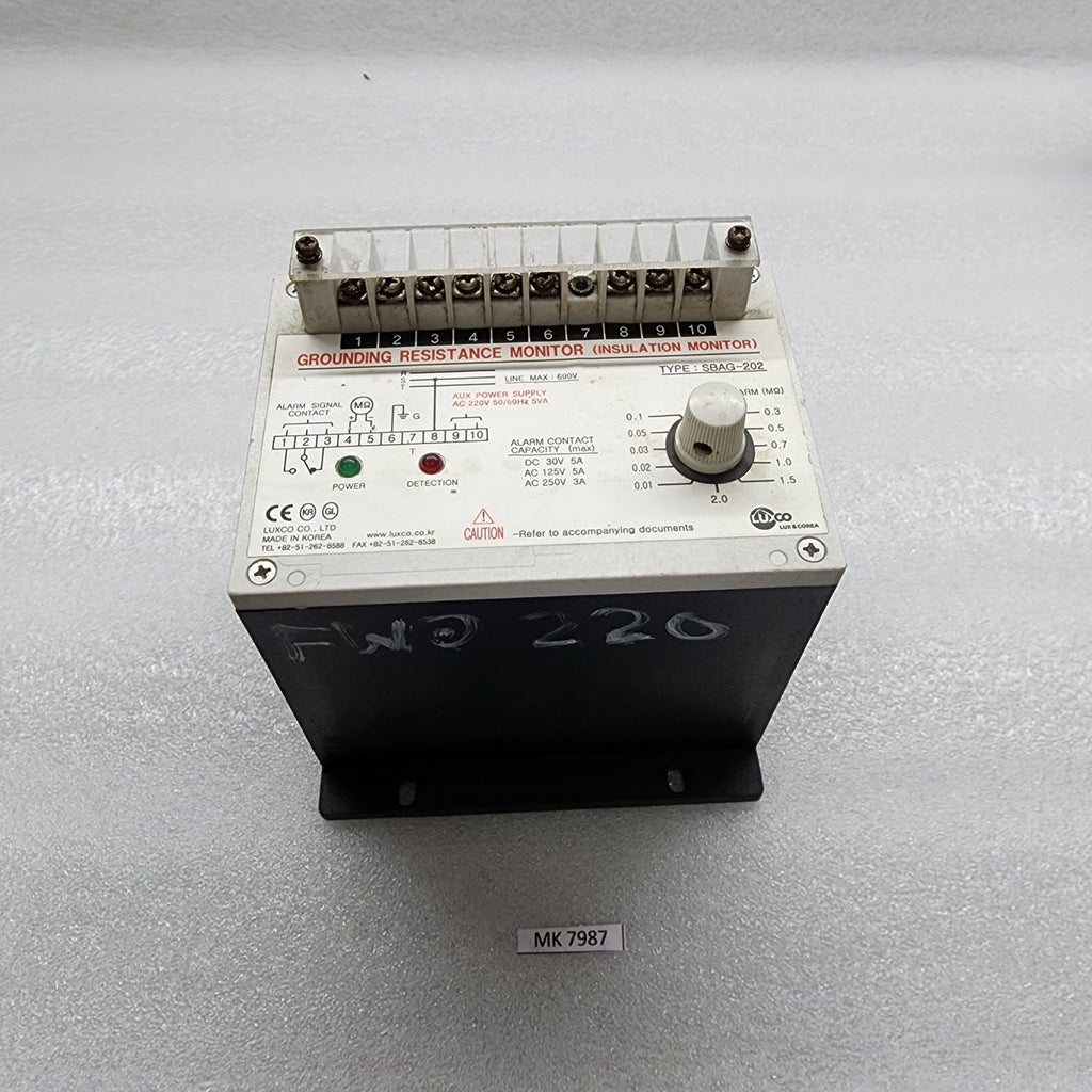 LUXCO SBAG-202 INSULATION MONITOR 220V