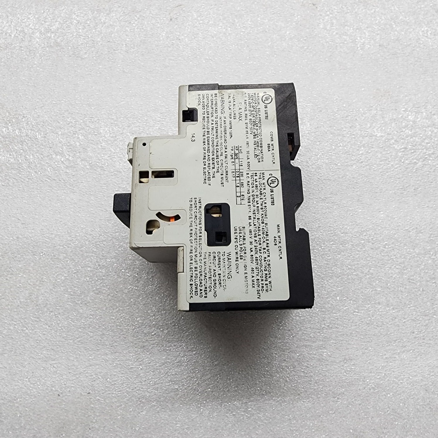 ALLEN BRADLEY CAT 140M-C2W-B25 MANUAL MOTOR STARTER 1.6-2.5A