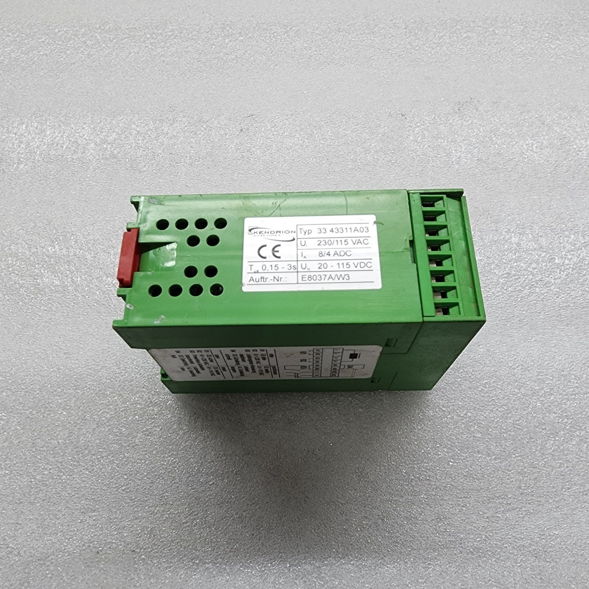 KENDRION 33 43311A03 SINGLE PHASE OVEREXCITATION RECTIFIER E8037A/W3 230/115VAC