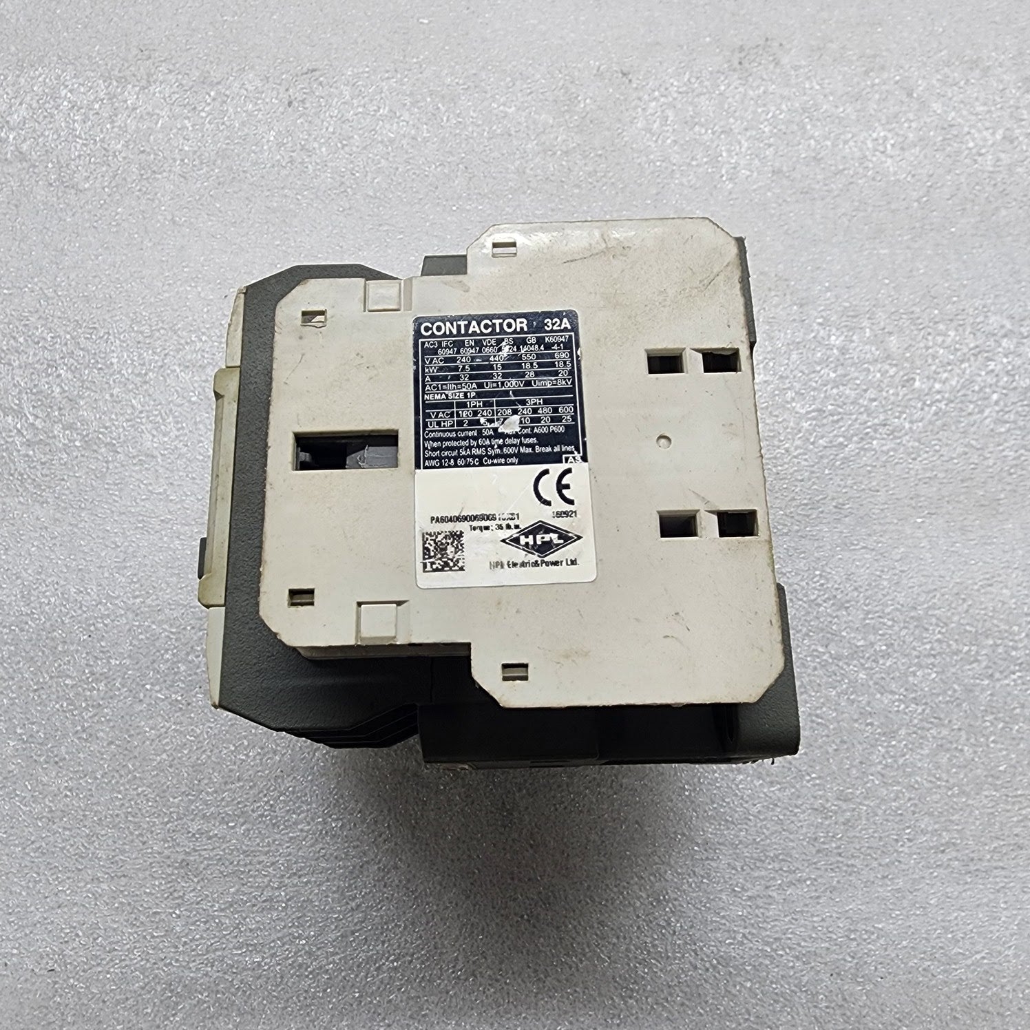 HPL INTELLI CONTROL IC-40A MAGNETIC CONTACTOR 40A COIL VOLTAGE 240V