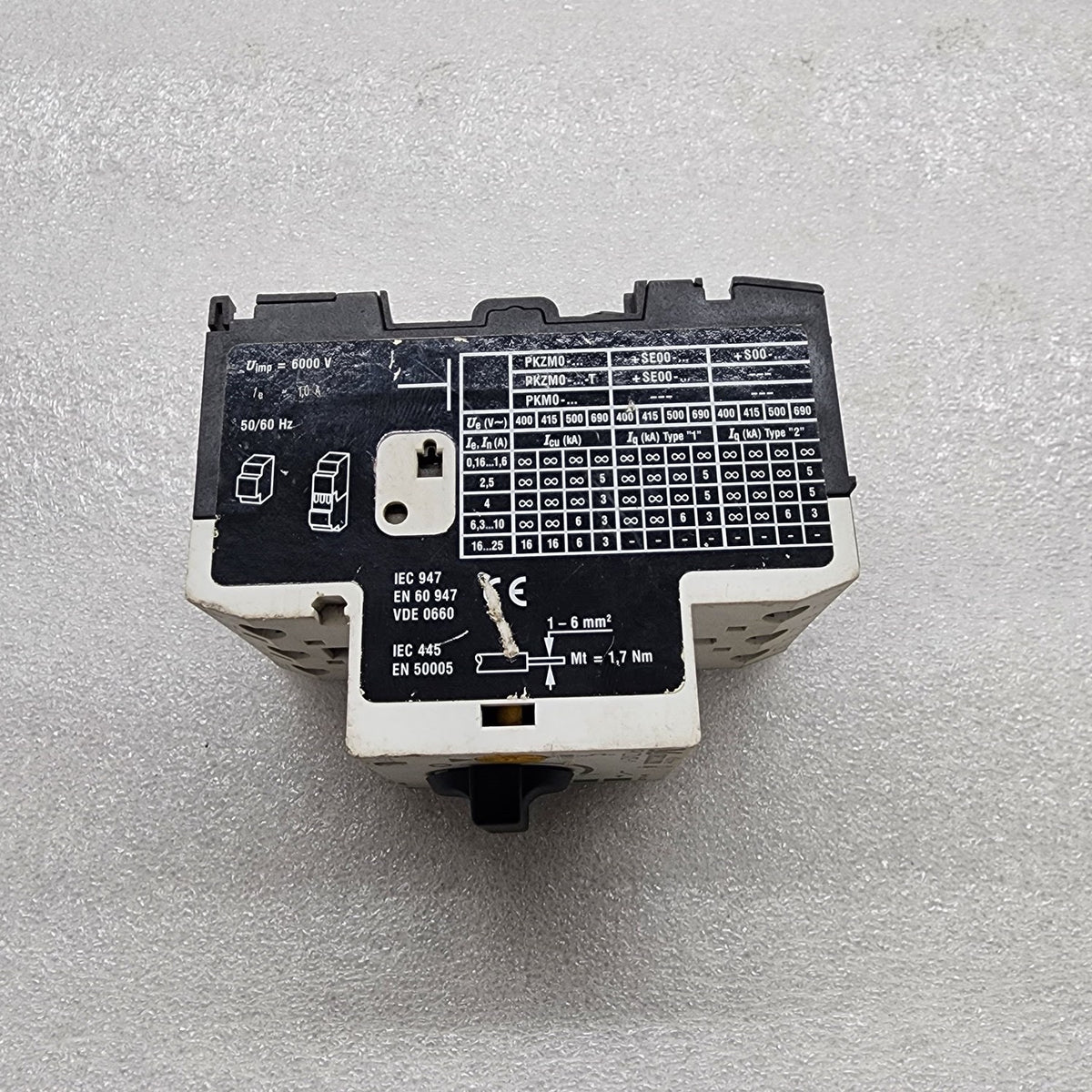MOELLER PKZM0-1 MOTOR PROTECTIVE CIRCUIT BREAKER 0.63-1.0A