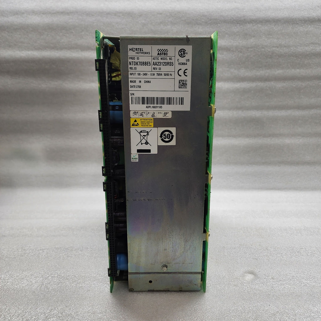 NORTEL NETWORKS NTDK70BBE5 AC/DC POWER SUPPLY AA23120RS5 100-240V 8A 750VA