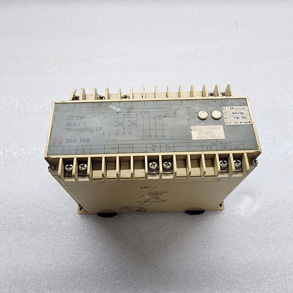 DAE JOO WATT TRANSDUCER 24VDC PT 660/110V CT 400/5A